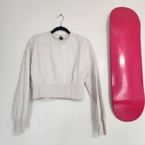 Cream Cropped Sweatshirt